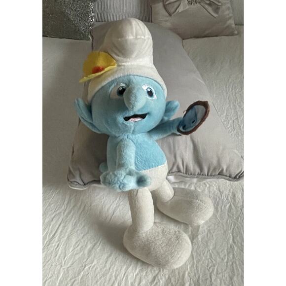 Smurfs Vanity Smurf 15 Inch Plush Holding Mirror Blue - Picture 1 of 9